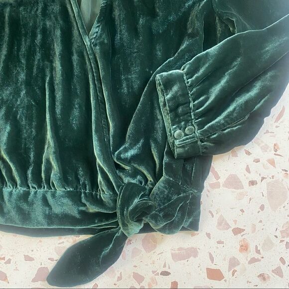 Madewell Velvet Wrap Top  - Picture 9 of 14